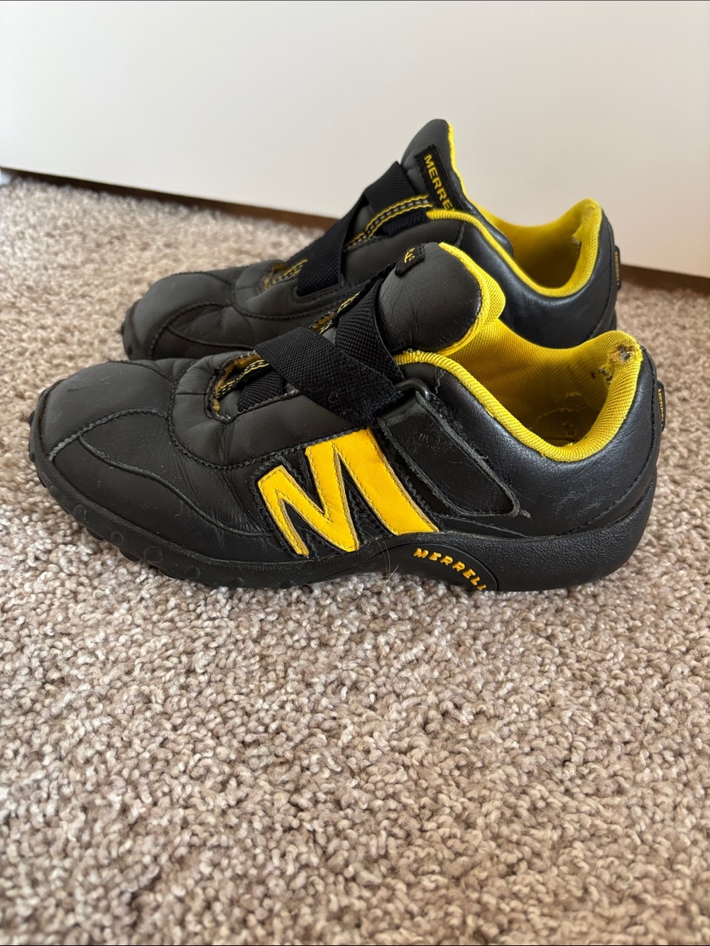 Merrell Black and Yellow Athletic Slip-On Sneakers
